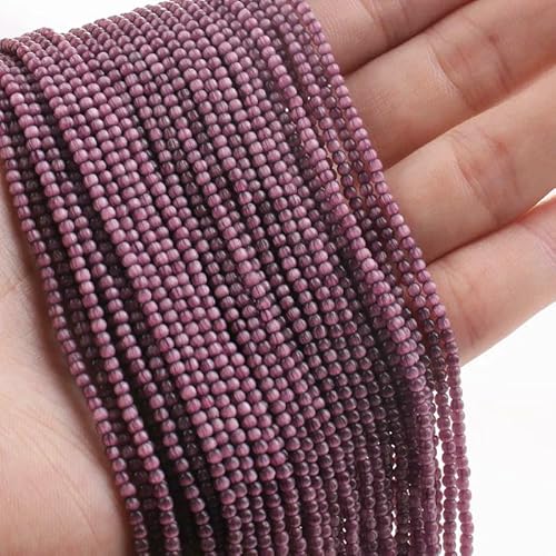 Großhandel 50 Stränge/Los, runde Katzenaugen-Kristallperlen, 2 mm, grüne Glasperlen, lose Perlen für die Schmuckherstellung, DIY-Armband, Halskette, 11. Lila, 2 mm (ca. 9000 Stück) von FVFIJH