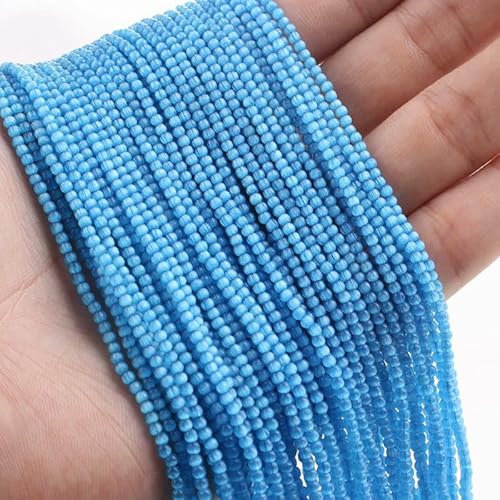 Großhandel 50 Stränge/Los, runde Katzenaugen-Kristallperlen, 2 mm, grüne Glasperlen, lose Perlen für die Schmuckherstellung, DIY-Armband, Halskette, 3. Aquamarin, 2 mm (ca. 9000 Stück) von FVFIJH