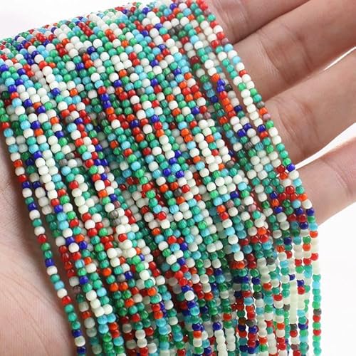 Großhandel 50 Stränge/Los Runde Katzenaugen-Kristallperlen 2 mm Grüne Glasperlen für die Schmuckherstellung DIY Armband Halskette-14.Mix Farben-2 mm (ca. 9000 Stück) von FVFIJH