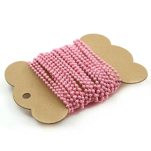 Meter/Los 2,4,0 mm bunte Kugelkette, Metallperlenkette für Halskettenanhänger, Schlüsselanhänger, Puppen, Etiketten, Handanhänger, Verbinder, Rosa von FVFIJH