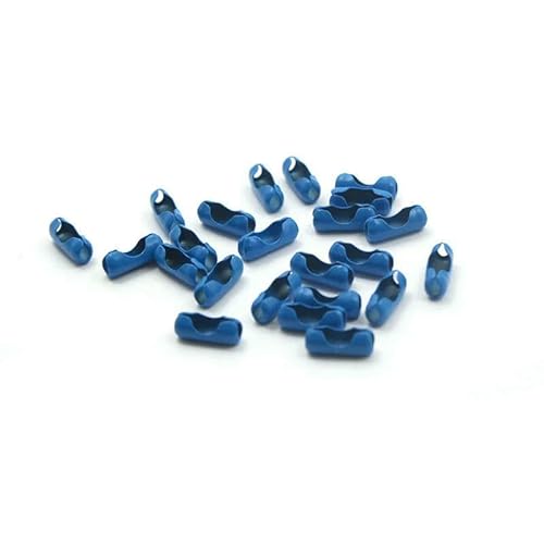 Meter/Los 2,4,0 mm bunte Kugelkette, Metallperlenkette für Halskettenanhänger, Schlüsselanhänger, Puppen, Etiketten, Handanhänger, Verbinder, Seeblau, 50 Stück von FVFIJH
