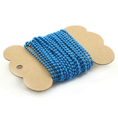 Meter/Los 2,4,0 mm bunte Kugelkette, Metallperlenkette für Halskettenanhänger, Schlüsselanhänger, Puppen, Etiketten, Handanhänger, Verbinder, Seeblau von FVFIJH