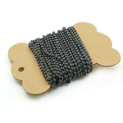 Meter/Los 2,4,0 mm bunte Kugelkette, Metallperlenkette für Halskettenanhänger, Schlüsselanhänger, Puppen, Etiketten, Handanhänger, Verbinder, dunkelgrau von FVFIJH