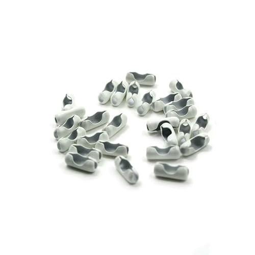 Meter/Los 2,4,0 mm bunte Kugelkette, Metallperlenkette für Halskettenanhänger, Schlüsselanhänger, Puppen, Etiketten, Handanhänger, Verbinder, weißer Verschluss, 50 Stück von FVFIJH