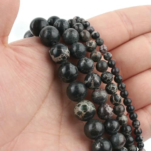 Natursteine, schwarze Achate, Hämatit, Katzenauge, lose Abstandshalter, runde Mineralperlen für die Schmuckherstellung, Handarbeiten, DIY-Armbänder, 15 Zoll, Sedimentjaspis, 4,0 mm, 91 Perle Natursteine, schwarze Achate, Hämatit, Katzenauge, lose Abstandshalter, runde Mineralperlen für die Schmuckherstellung, Handarbeiten, DIY-Armbänder, 15 Zoll, Sedimentjaspis, 4,0 mm, 91 Perle von FVFIJH