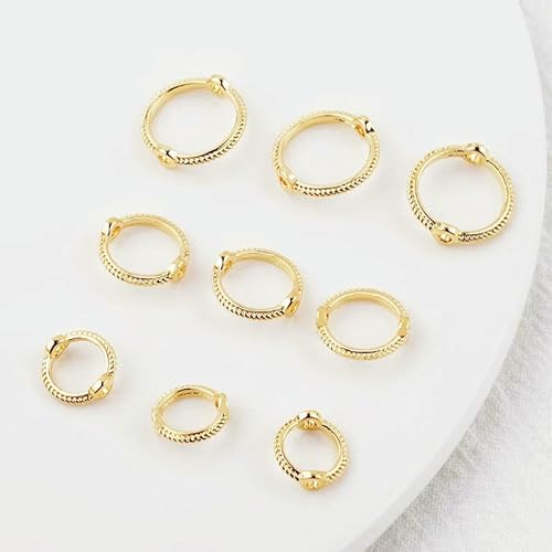 Überzug 18 Karat Gold 6 8 10 mm Mix Vintage Perlenring Abstandsperlen Kappe DIY Armband Perlen für Schmuckherstellung Zubehör Finding-Gold-30 Stück 6 8 10 Mix von FVFIJH