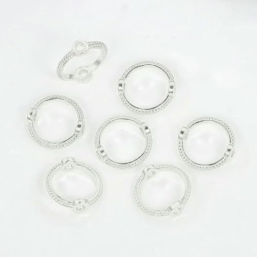 Überzug 18 Karat Gold 6 8 10 mm Mix Vintage Perlenring Abstandsperlen Kappe DIY Armband Perlen für Schmuckherstellung Zubehör Finding-Silber-10 Stück 6 mm von FVFIJH