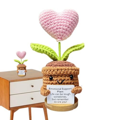 FVPKYUR 5x13cm Handgefertigte Häkelblumen - Häkelpuppe Mit Emotionaler Unterstützung, Emotionale Unterstützung, Positive Crochet Puppe, Crochet Doll Mit Card, Emotional Support Plant FVPKYUR 5x13cm Handgefertigte Häkelblumen - Häkelpuppe Mit Emotionaler Unterstützung, Emotionale Unterstützung, Positive Crochet Puppe, Crochet Doll Mit Card, Emotional Support Plant von FVPKYUR