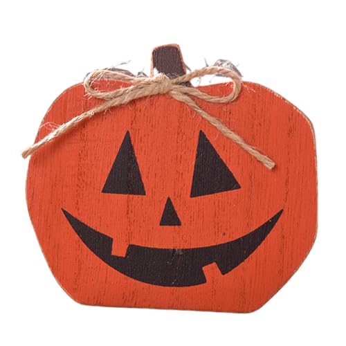 FVPKYUR Halloween Tischdekoration - Holz Halloween Deko - Hut Geist Süßigkeitenmais Tischdekoration Deko Für Eingangsbereich Zuhause Staffelbrett-Deko von FVPKYUR