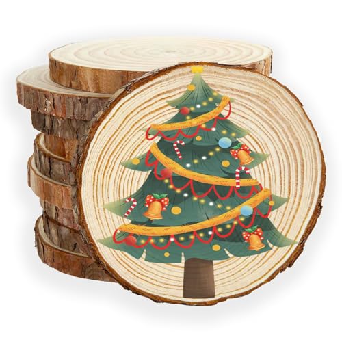FWEEK 10 Stücke Baumscheiben Holzscheiben, 16-18 cm Durchmesser 15mm Dick Holzscheibe, Unvollendete Holzkreise Ungebohrte Holzkreise für DIY Handwerk Hochzeit Weihnachtsdekoration Baumscheibe FWEEK 10 Stücke Baumscheiben Holzscheiben, 16-18 cm Durchmesser 15mm Dick Holzscheibe, Unvollendete Holzkreise Ungebohrte Holzkreise für DIY Handwerk Hochzeit Weihnachtsdekoration Baumscheibe von FWEEK