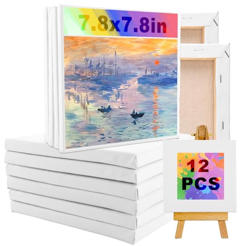 FWEEK 12 Stück Kleine Leinwände Set, Leinwand mit Keilrahmen 20 x 20cm, 100% Baumwolle Leinwandbrett Künstler Keilrahmen für Acryl und Öl Malerei Sowie zum Skizzieren und Zeichnen FWEEK 12 Stück Kleine Leinwände Set, Leinwand mit Keilrahmen 20 x 20cm, 100% Baumwolle Leinwandbrett Künstler Keilrahmen für Acryl und Öl Malerei Sowie zum Skizzieren und Zeichnen von FWEEK