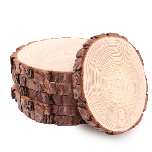 FWEEK 6 Stück Holzscheiben Holz Log Scheiben, 20-24CM Durchmesser 20mm Dick Baumscheiben Ungebohrte Baumscheibe, Runde Naturholz Baumscheiben für DIY Handwerk Hochzeit Weihnachtsdekoration FWEEK 6 Stück Holzscheiben Holz Log Scheiben, 20-24CM Durchmesser 20mm Dick Baumscheiben Ungebohrte Baumscheibe, Runde Naturholz Baumscheiben für DIY Handwerk Hochzeit Weihnachtsdekoration von FWEEK