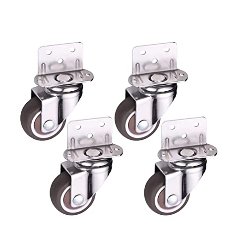 Möbelrollen Gummirad L-Typ Schwenkbare Stummbremse Caster Möbelbeschläge 4St(A,1.25 inch) von FWEUHMWP