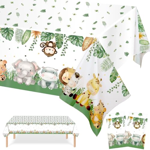 2 Stück Dschungel Safari Tischdecke,Dschungel Tiere Tischdecke,für Dschungel Themen Party Kinder Jungen Geburtstag Party Dekoration,Wasserdicht,137 * 274cm 2 Stück Dschungel Safari Tischdecke,Dschungel Tiere Tischdecke,für Dschungel Themen Party Kinder Jungen Geburtstag Party Dekoration,Wasserdicht,137 * 274cm von FWHFNB
