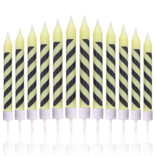 Konstruktion Geburtstag Kerze,12 Stück Lange Geburtstagskerze,mit gelben und schwarzen Streifen,Baustellen Kerzen Geburtstag,Baustellen Thema Party Kerzen für Jungen Mädchen Konstruktion Geburtstag Kerze,12 Stück Lange Geburtstagskerze,mit gelben und schwarzen Streifen,Baustellen Kerzen Geburtstag,Baustellen Thema Party Kerzen für Jungen Mädchen von FWHFNB