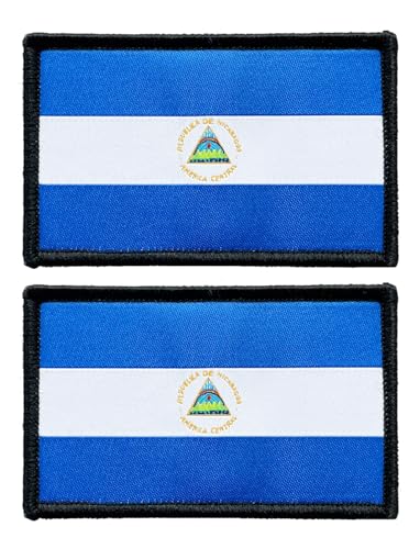 FWIW Nicaragua-Flagge, Patch, Nicaraguan-Flaggen, Militär, taktisches Nationalemblem, Patch, Kleidung, Hüte, Jacken, Rucksäcke, Dekorationen, 2 Stück von FWIW