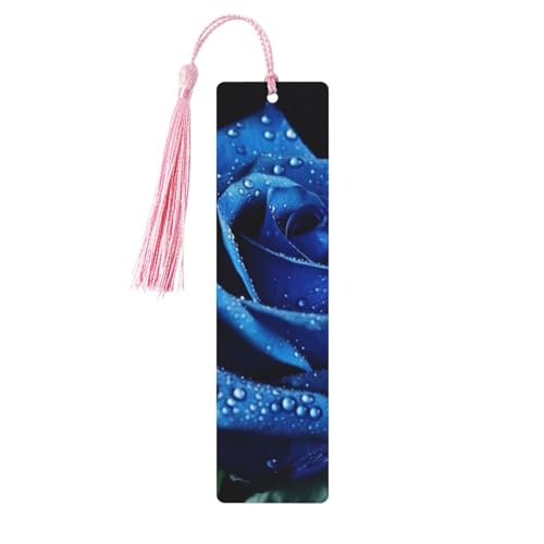 Blaues Rosen-Lesezeichen-Ornament, hölzerne Lesezeichen mit Quaste, Lesezeichen für Buchliebhaber, Seitenmarker, Lesegeschenke für Frauen und Männer, handgefertigtes Lesezeichen-Etikett aus Holz Blaues Rosen-Lesezeichen-Ornament, hölzerne Lesezeichen mit Quaste, Lesezeichen für Buchliebhaber, Seitenmarker, Lesegeschenke für Frauen und Männer, handgefertigtes Lesezeichen-Etikett aus Holz von FWJZDSP