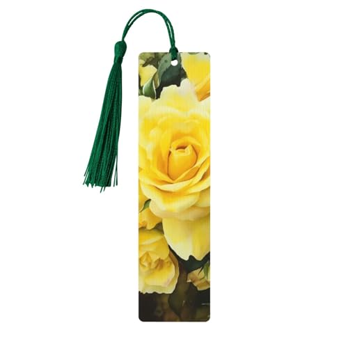 Gelbes Rosen-Lesezeichen-Ornament, hölzerne Lesezeichen mit Quaste, Lesezeichen für Buchliebhaber, Seitenmarker, Lesegeschenke für Frauen und Männer, handgefertigtes Lesezeichen-Etikett aus Holz Gelbes Rosen-Lesezeichen-Ornament, hölzerne Lesezeichen mit Quaste, Lesezeichen für Buchliebhaber, Seitenmarker, Lesegeschenke für Frauen und Männer, handgefertigtes Lesezeichen-Etikett aus Holz von FWJZDSP