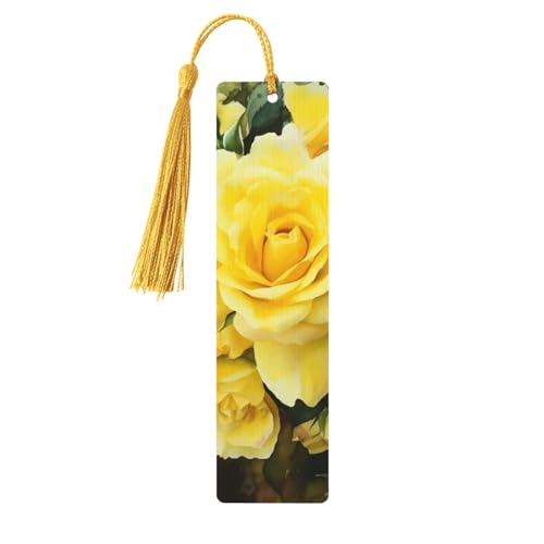 Gelbes Rosen-Lesezeichen-Ornament, hölzerne Lesezeichen mit Quaste, Lesezeichen für Buchliebhaber, Seitenmarker, Lesegeschenke für Frauen und Männer, handgefertigtes Lesezeichen-Etikett aus Holz Gelbes Rosen-Lesezeichen-Ornament, hölzerne Lesezeichen mit Quaste, Lesezeichen für Buchliebhaber, Seitenmarker, Lesegeschenke für Frauen und Männer, handgefertigtes Lesezeichen-Etikett aus Holz von FWJZDSP