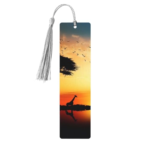 Lesezeichen-Ornament „Giraffe Sonnenuntergang“, Lesezeichen aus Holz mit Quaste, Lesezeichen für Buchliebhaber, Seitenmarker, Lesegeschenke für Frauen und Männer, handgefertigtes Lesezeichen-Etikett Lesezeichen-Ornament „Giraffe Sonnenuntergang“, Lesezeichen aus Holz mit Quaste, Lesezeichen für Buchliebhaber, Seitenmarker, Lesegeschenke für Frauen und Männer, handgefertigtes Lesezeichen-Etikett von FWJZDSP