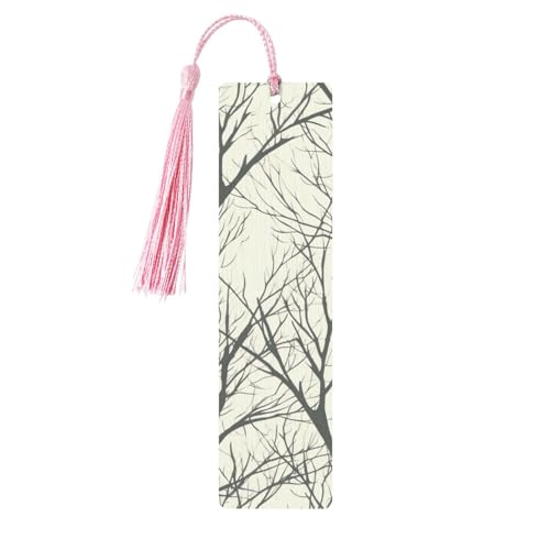 Lesezeichen-Ornament in Form eines Baumzweigs, Lesezeichen aus Holz mit Quaste, Lesezeichen für Buchliebhaber, Seitenmarker, Lesegeschenke für Frauen und Männer, handgefertigtes Lesezeichen-Etikett von FWJZDSP