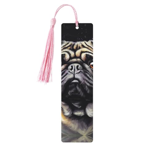 Lesezeichen-Ornament mit Mops-Porträt, Lesezeichen aus Holz mit Quaste, Lesezeichen für Buchliebhaber, Seitenmarker, Lesegeschenke für Frauen und Männer, handgefertigtes Lesezeichen-Etikett aus Holz Lesezeichen-Ornament mit Mops-Porträt, Lesezeichen aus Holz mit Quaste, Lesezeichen für Buchliebhaber, Seitenmarker, Lesegeschenke für Frauen und Männer, handgefertigtes Lesezeichen-Etikett aus Holz von FWJZDSP