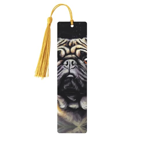 Lesezeichen-Ornament mit Mops-Porträt, Lesezeichen aus Holz mit Quaste, Lesezeichen für Buchliebhaber, Seitenmarker, Lesegeschenke für Frauen und Männer, handgefertigtes Lesezeichen-Etikett aus Holz Lesezeichen-Ornament mit Mops-Porträt, Lesezeichen aus Holz mit Quaste, Lesezeichen für Buchliebhaber, Seitenmarker, Lesegeschenke für Frauen und Männer, handgefertigtes Lesezeichen-Etikett aus Holz von FWJZDSP