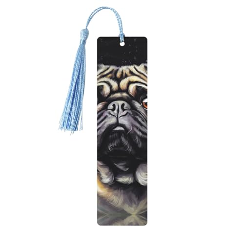 Lesezeichen-Ornament mit Mops-Porträt, Lesezeichen aus Holz mit Quaste, Lesezeichen für Buchliebhaber, Seitenmarker, Lesegeschenke für Frauen und Männer, handgefertigtes Lesezeichen-Etikett aus Holz Lesezeichen-Ornament mit Mops-Porträt, Lesezeichen aus Holz mit Quaste, Lesezeichen für Buchliebhaber, Seitenmarker, Lesegeschenke für Frauen und Männer, handgefertigtes Lesezeichen-Etikett aus Holz von FWJZDSP