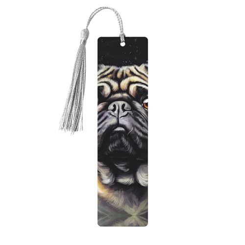 Lesezeichen-Ornament mit Mops-Porträt, Lesezeichen aus Holz mit Quaste, Lesezeichen für Buchliebhaber, Seitenmarker, Lesegeschenke für Frauen und Männer, handgefertigtes Lesezeichen-Etikett aus Holz Lesezeichen-Ornament mit Mops-Porträt, Lesezeichen aus Holz mit Quaste, Lesezeichen für Buchliebhaber, Seitenmarker, Lesegeschenke für Frauen und Männer, handgefertigtes Lesezeichen-Etikett aus Holz von FWJZDSP