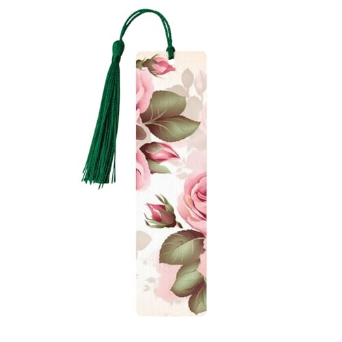 Lesezeichen-Ornament mit Rosen-Blumenmotiv, Lesezeichen aus Holz mit Quaste, Lesezeichen für Buchliebhaber, Seitenmarker, Lesegeschenke für Frauen und Männer, handgefertigtes Lesezeichen-Etikett aus Lesezeichen-Ornament mit Rosen-Blumenmotiv, Lesezeichen aus Holz mit Quaste, Lesezeichen für Buchliebhaber, Seitenmarker, Lesegeschenke für Frauen und Männer, handgefertigtes Lesezeichen-Etikett aus von FWJZDSP