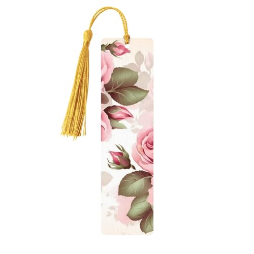 Lesezeichen-Ornament mit Rosen-Blumenmotiv, Lesezeichen aus Holz mit Quaste, Lesezeichen für Buchliebhaber, Seitenmarker, Lesegeschenke für Frauen und Männer, handgefertigtes Lesezeichen-Etikett aus Lesezeichen-Ornament mit Rosen-Blumenmotiv, Lesezeichen aus Holz mit Quaste, Lesezeichen für Buchliebhaber, Seitenmarker, Lesegeschenke für Frauen und Männer, handgefertigtes Lesezeichen-Etikett aus von FWJZDSP