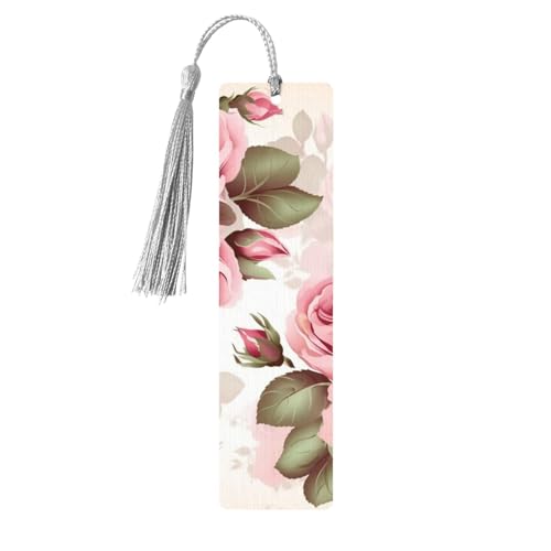 Lesezeichen-Ornament mit Rosen-Blumenmotiv, Lesezeichen aus Holz mit Quaste, Lesezeichen für Buchliebhaber, Seitenmarker, Lesegeschenke für Frauen und Männer, handgefertigtes Lesezeichen-Etikett aus Lesezeichen-Ornament mit Rosen-Blumenmotiv, Lesezeichen aus Holz mit Quaste, Lesezeichen für Buchliebhaber, Seitenmarker, Lesegeschenke für Frauen und Männer, handgefertigtes Lesezeichen-Etikett aus von FWJZDSP