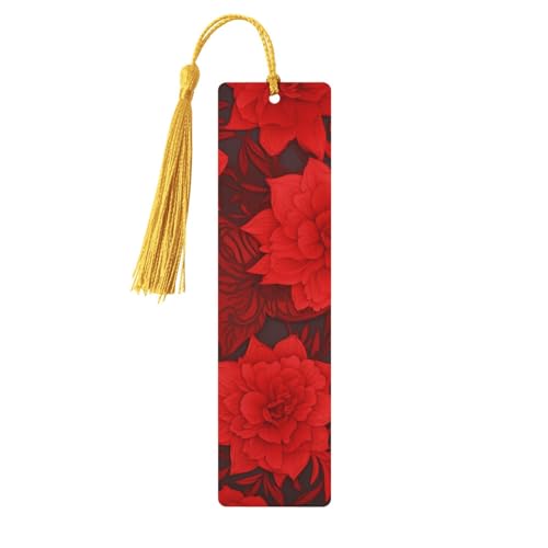 Lesezeichen-Ornament mit roten Blumen, Lesezeichen aus Holz mit Quaste, Lesezeichen für Buchliebhaber, Seitenmarker, Lesegeschenke für Frauen und Männer, handgefertigtes Lesezeichen-Etikett aus Holz Lesezeichen-Ornament mit roten Blumen, Lesezeichen aus Holz mit Quaste, Lesezeichen für Buchliebhaber, Seitenmarker, Lesegeschenke für Frauen und Männer, handgefertigtes Lesezeichen-Etikett aus Holz von FWJZDSP