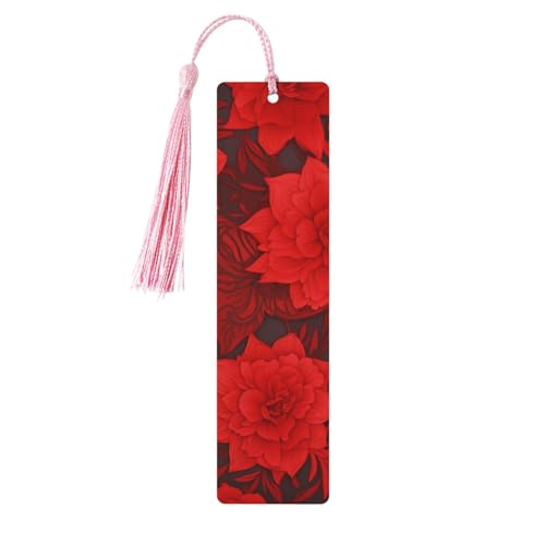 Lesezeichen-Ornament mit roten Blumen, Lesezeichen aus Holz mit Quaste, Lesezeichen für Buchliebhaber, Seitenmarker, Lesegeschenke für Frauen und Männer, handgefertigtes Lesezeichen-Etikett aus Holz Lesezeichen-Ornament mit roten Blumen, Lesezeichen aus Holz mit Quaste, Lesezeichen für Buchliebhaber, Seitenmarker, Lesegeschenke für Frauen und Männer, handgefertigtes Lesezeichen-Etikett aus Holz von FWJZDSP