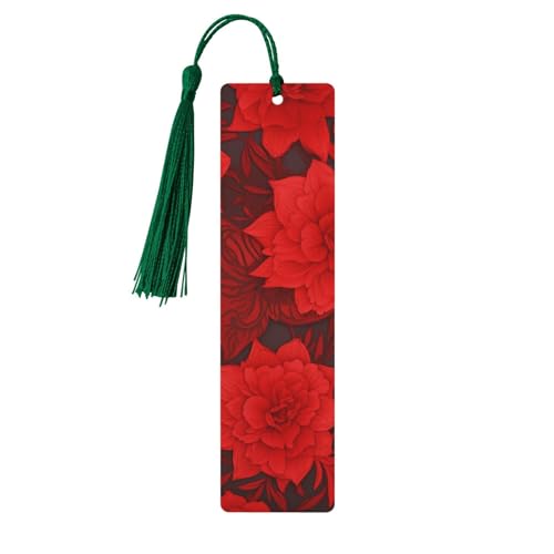 Lesezeichen-Ornament mit roten Blumen, Lesezeichen aus Holz mit Quaste, Lesezeichen für Buchliebhaber, Seitenmarker, Lesegeschenke für Frauen und Männer, handgefertigtes Lesezeichen-Etikett aus Holz Lesezeichen-Ornament mit roten Blumen, Lesezeichen aus Holz mit Quaste, Lesezeichen für Buchliebhaber, Seitenmarker, Lesegeschenke für Frauen und Männer, handgefertigtes Lesezeichen-Etikett aus Holz von FWJZDSP