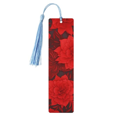 Lesezeichen-Ornament mit roten Blumen, Lesezeichen aus Holz mit Quaste, Lesezeichen für Buchliebhaber, Seitenmarker, Lesegeschenke für Frauen und Männer, handgefertigtes Lesezeichen-Etikett aus Holz Lesezeichen-Ornament mit roten Blumen, Lesezeichen aus Holz mit Quaste, Lesezeichen für Buchliebhaber, Seitenmarker, Lesegeschenke für Frauen und Männer, handgefertigtes Lesezeichen-Etikett aus Holz von FWJZDSP