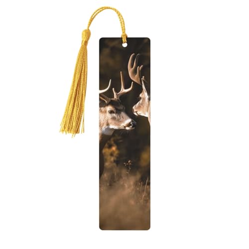 Lesezeichen-Ornament mit zwei Hirschen, Lesezeichen aus Holz mit Quaste, Lesezeichen für Buchliebhaber, Seitenmarker, Lesegeschenke für Frauen und Männer, handgefertigtes Lesezeichen-Etikett aus Hol Lesezeichen-Ornament mit zwei Hirschen, Lesezeichen aus Holz mit Quaste, Lesezeichen für Buchliebhaber, Seitenmarker, Lesegeschenke für Frauen und Männer, handgefertigtes Lesezeichen-Etikett aus Hol von FWJZDSP
