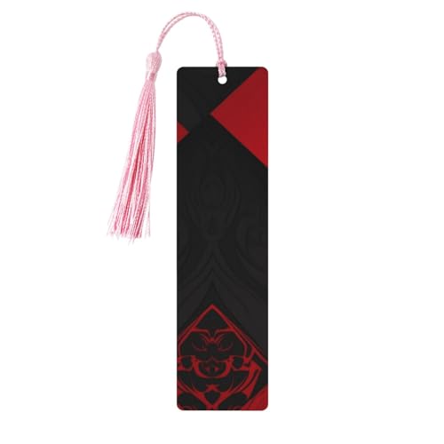 Rot-schwarzes Lesezeichen-Ornament, Lesezeichen aus Holz mit Quaste, Lesezeichen für Buchliebhaber, Seitenmarker, Lesegeschenke für Frauen und Männer, handgefertigtes Lesezeichen-Etikett aus Holz Rot-schwarzes Lesezeichen-Ornament, Lesezeichen aus Holz mit Quaste, Lesezeichen für Buchliebhaber, Seitenmarker, Lesegeschenke für Frauen und Männer, handgefertigtes Lesezeichen-Etikett aus Holz von FWJZDSP