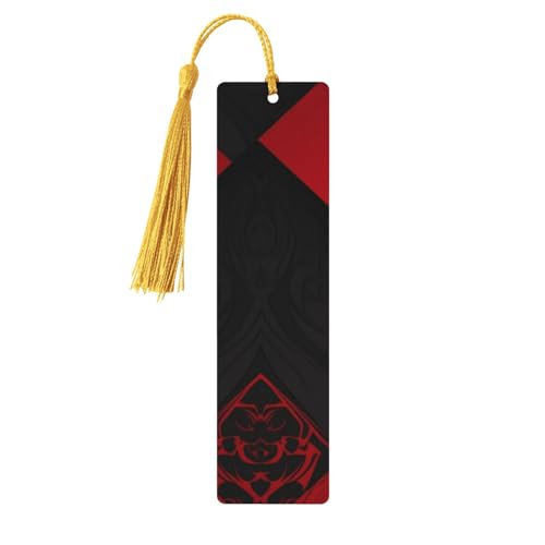 Rot-schwarzes Lesezeichen-Ornament, Lesezeichen aus Holz mit Quaste, Lesezeichen für Buchliebhaber, Seitenmarker, Lesegeschenke für Frauen und Männer, handgefertigtes Lesezeichen-Etikett aus Holz Rot-schwarzes Lesezeichen-Ornament, Lesezeichen aus Holz mit Quaste, Lesezeichen für Buchliebhaber, Seitenmarker, Lesegeschenke für Frauen und Männer, handgefertigtes Lesezeichen-Etikett aus Holz von FWJZDSP