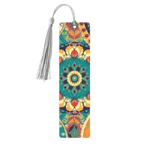 Rundes Blumen-Lesezeichen-Ornament, hölzerne Lesezeichen mit Quaste, Lesezeichen für Buchliebhaber, Seitenmarker, Lesegeschenke für Frauen und Männer, handgefertigtes Lesezeichen-Etikett aus Holz von FWJZDSP