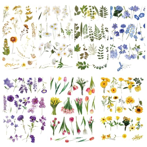 320 Stück Sticker Blumen Aufkleber Set, Transparente Bunte Vintage Sticker Fotoalbum Dekoration für Scrapbooking, Bullet Journal, Tagebuch, Handyhülle, Laptop, DIY Bastelprojekte 320 Stück Sticker Blumen Aufkleber Set, Transparente Bunte Vintage Sticker Fotoalbum Dekoration für Scrapbooking, Bullet Journal, Tagebuch, Handyhülle, Laptop, DIY Bastelprojekte von FWORUAIS