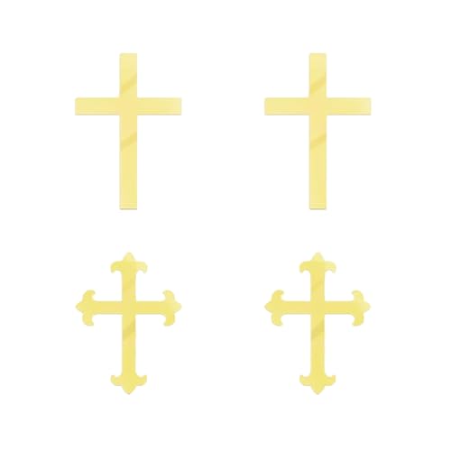 4 Stück Kreuz Kuchen Topper Set, Acryl Gold Taufe Dekorationen, Elegante Cupcake Topper für Taufe, Babyparty, Geburtstagsfeier, Kreuz Kuchen Dekor für Jungen & Mädchen, Hochzeit & Halloween 4 Stück Kreuz Kuchen Topper Set, Acryl Gold Taufe Dekorationen, Elegante Cupcake Topper für Taufe, Babyparty, Geburtstagsfeier, Kreuz Kuchen Dekor für Jungen & Mädchen, Hochzeit & Halloween von FWORUAIS