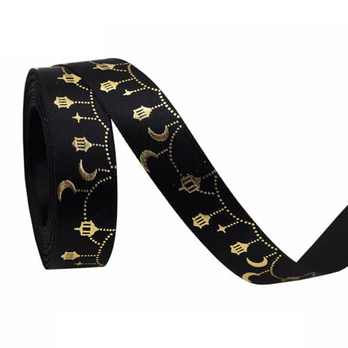 Ramadan-Mubarak-Satinband, Eid-Geschenkband für DIY-Dekorationen, muslimische Partygeschenke und Verpackungen, 5 m, 1 Stück Ramadan-Mubarak-Satinband, Eid-Geschenkband für DIY-Dekorationen, muslimische Partygeschenke und Verpackungen, 5 m, 1 Stück von FWORUAIS