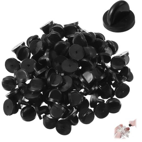 Schwarze Sicherheitsnadeln, Verschlussnadeln, Abzeichen-Verschlüsse, Kunststoff, Schmetterlings-Clutch-Verschlüsse für Brosche, Anstecknadeln, Schmuckherstellung, Abzeichen, Hüte (11,5 x 8 mm), 50 von FWORUAIS