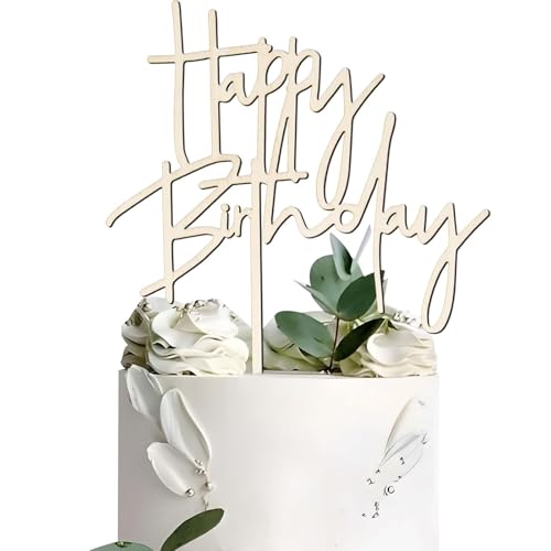 Tortendeko Geburtstag Holz, Happy Birthday Cake Topper Set, Tortenstecker für Geburtstagstorte, Kuchendekoration für Kinder und Erwachsene, Hochzeit, Party, Jubiläum Tortendeko Geburtstag Holz, Happy Birthday Cake Topper Set, Tortenstecker für Geburtstagstorte, Kuchendekoration für Kinder und Erwachsene, Hochzeit, Party, Jubiläum von FWORUAIS