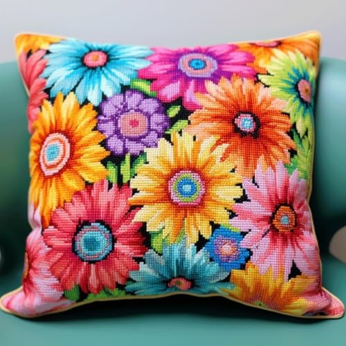 KnüpfKissen Set Erwachsene Kinder mit vordruck Bunte Blumen Fantastisch knüpfteppich zum selber knüpfen Kissenbezug Anfänger DIY Handarbeit Stickerei Sets Handgemachtes Handwerk Sofa Wohnkultur 43x43c KnüpfKissen Set Erwachsene Kinder mit vordruck Bunte Blumen Fantastisch knüpfteppich zum selber knüpfen Kissenbezug Anfänger DIY Handarbeit Stickerei Sets Handgemachtes Handwerk Sofa Wohnkultur 43x43c von FWRTYCB