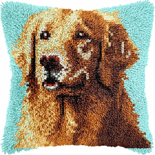 KnüpfKissen Set Erwachsene Kinder mit vordruck Golden Retriever Hund Türkis knüpfteppich zum selber knüpfen Kissenbezug Anfänger DIY Handarbeit Stickerei Sets Handgemachtes Handwerk Sofa Wohnkultur 43 KnüpfKissen Set Erwachsene Kinder mit vordruck Golden Retriever Hund Türkis knüpfteppich zum selber knüpfen Kissenbezug Anfänger DIY Handarbeit Stickerei Sets Handgemachtes Handwerk Sofa Wohnkultur 43 von FWRTYCB