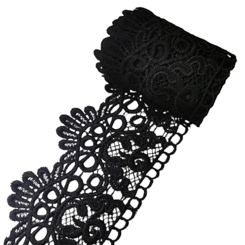 FWXFW 4,5 m lange Spitzenborte mit Blumenmuster, 8,9 cm breit, Vorhang, Tischdecke, Hochzeit, DIY, Nähen, Stickzubehör, schwarz FWXFW 4,5 m lange Spitzenborte mit Blumenmuster, 8,9 cm breit, Vorhang, Tischdecke, Hochzeit, DIY, Nähen, Stickzubehör, schwarz von FWXFW