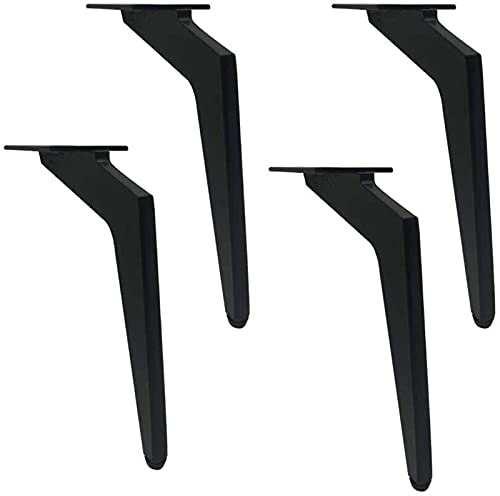 FWZJ 4 Stück Möbelbeine Möbelfüße Metall Tischbeine Stützfüße Sofabeine Schrankbeine, Möbelersatzbeine, Schwarz (Größe: 16,5 cm) von FWZJ
