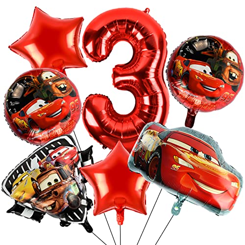 Cars Deko Luftballon 3 Jahre, Auto Geburtstagsparty Deko, Geburtstagsdeko Auto Jungen 3 Jahre, Luftballons Geburtstag Auto Party Ballons Folienballon Cars für Kinder Geburtstag Party Dekoration von FXFOOT